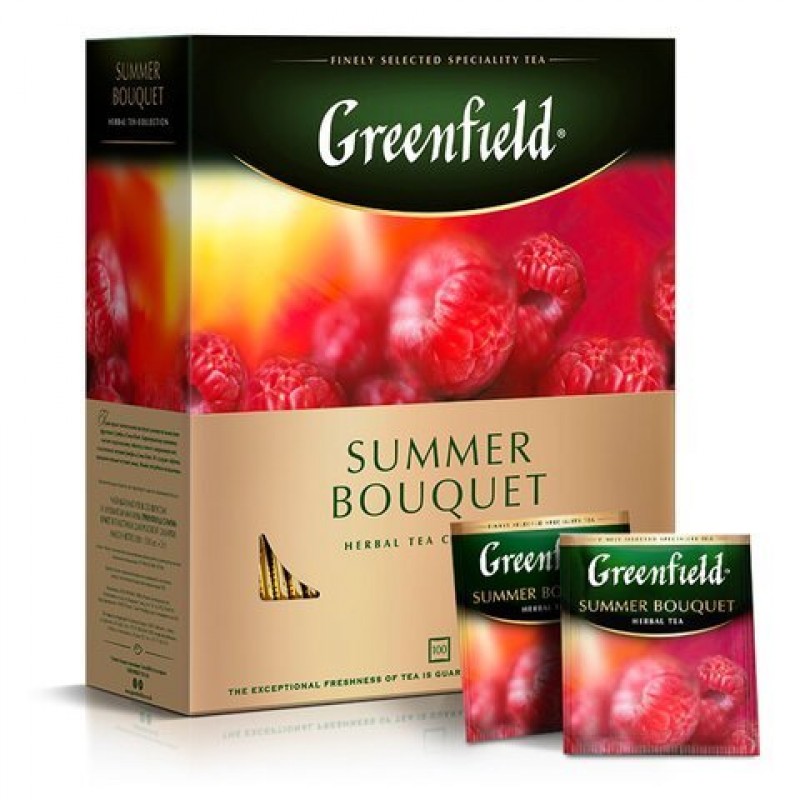 Чай в пакетиках травяной Greenfield Summer Bouquet, 100 пакетиков, Продукты питания, Чай, Кофе, Greenfield - купить с доставкой