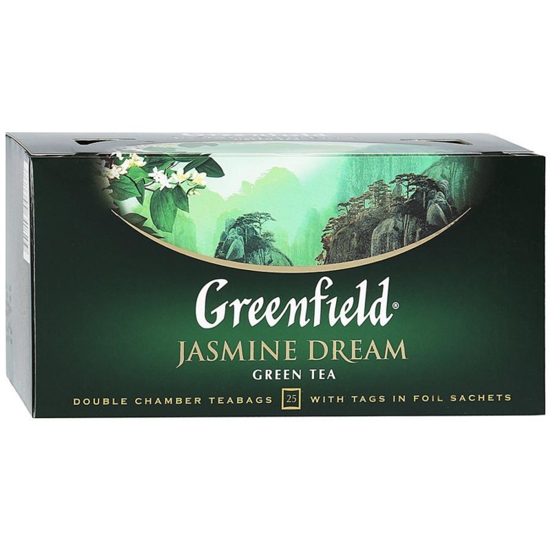 Чай в пакетиках зеленый Greenfield Jasmine Dream, 25 пакетиков, Продукты питания, Чай, Кофе, Greenfield - купить с доставкой