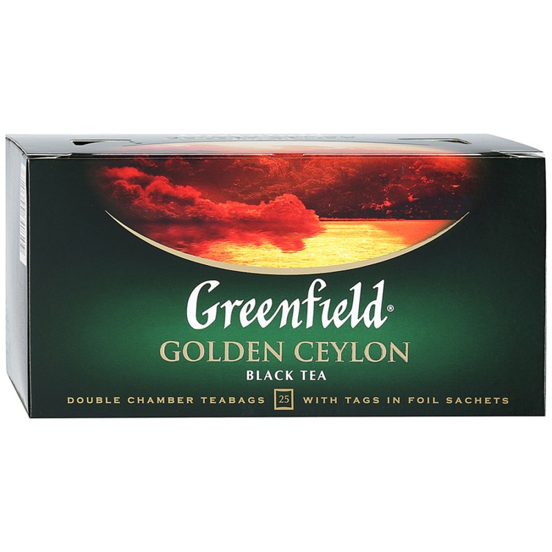 Чай Гринфилд 25 пак Черный Голден Цейлон купить продукты с доставкой  - интернет-магазин Добродуша