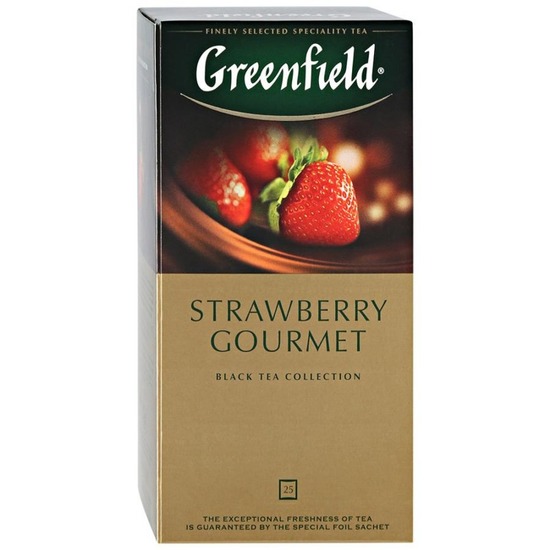 Чай Гринфилд 25 пак черный с клубникой и шоколадом купить продукты с доставкой  - интернет-магазин Добродуша