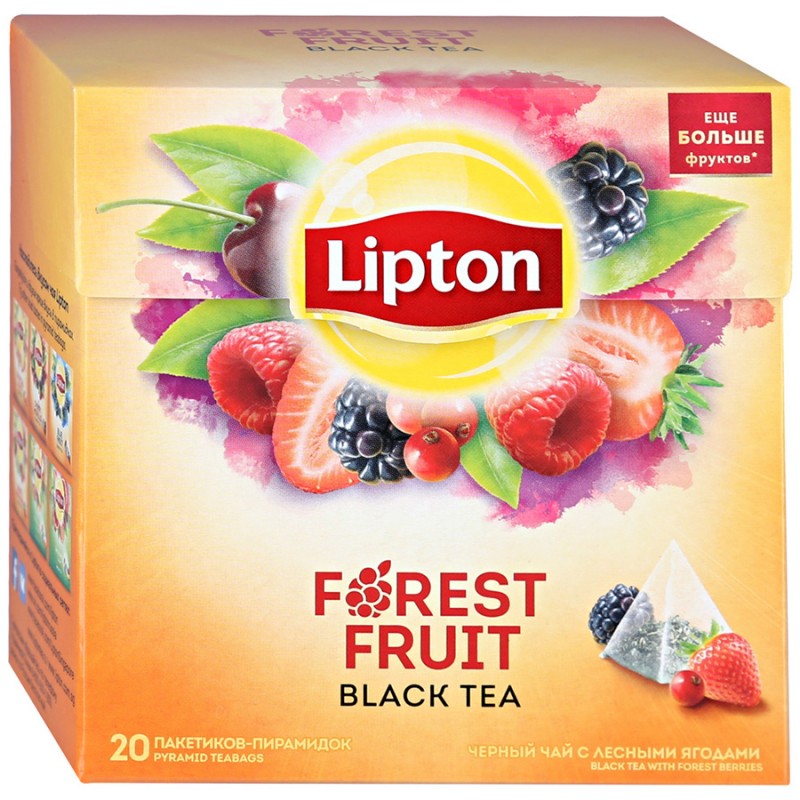 Чай Липтон черный (Лесные ягоды) 20пак 1,7г купить продукты с доставкой  - интернет-магазин Добродуша