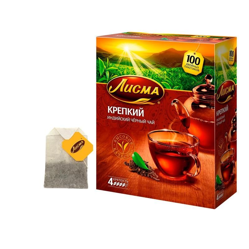 Чай Лисма черный 100 пак купить продукты с доставкой  - интернет-магазин Добродуша