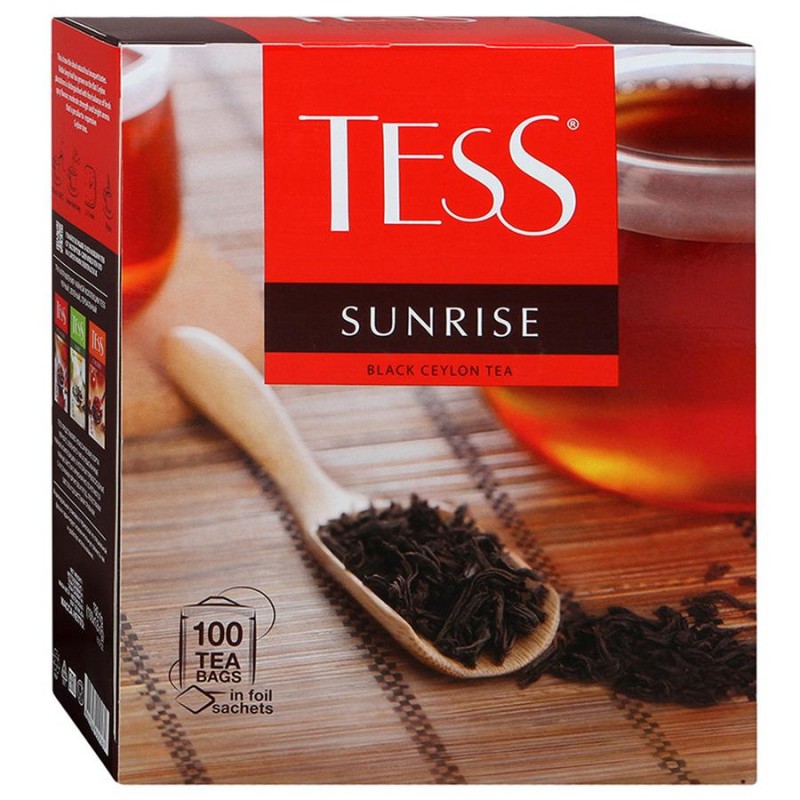 Чай Тесс Санрайз черный цейлонский 100пак. 1,8гр купить продукты с доставкой  - интернет-магазин Добродуша