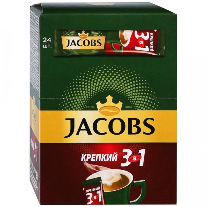 Напиток кофейный 3в1 Якобс Крепкий 12,6гр купить продукты с доставкой  - интернет-магазин Добродуша
