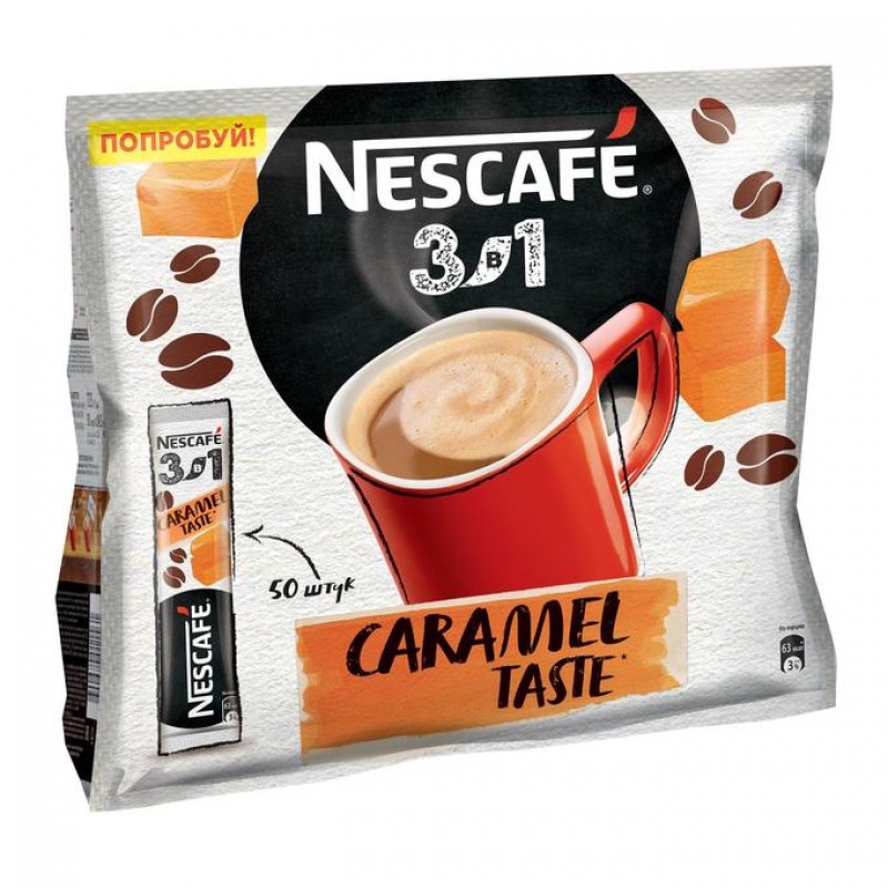 Напиток кофейный Нескафе 3в1 карамель 14,5 гр купить продукты с доставкой  - интернет-магазин Добродуша