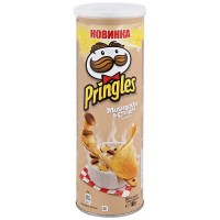 Картофельные чипсы Pringles со вкусом белых грибов со сметаной 165 г, 19 шт. в уп.