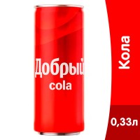Добрый Cola 0,33 литра ж/б 24 шт. в уп.