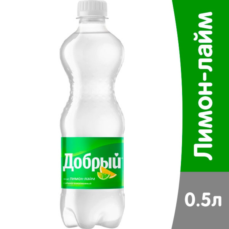 Добрый Лимон-Лайм 0,5 л 24 шт в уп. - Газированные напитки  Добрый Cola купить продукты с доставкой