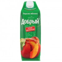 Нектар Добрый Персик-Яблоко 1л, 12 шт. в уп.