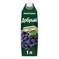 Нектар Добрый Виноград 1л, 12 шт. в уп.