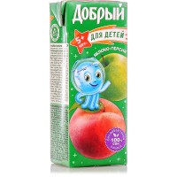 Сок Добрый Персик-Яблоко 0,2л, 27 шт. в уп.