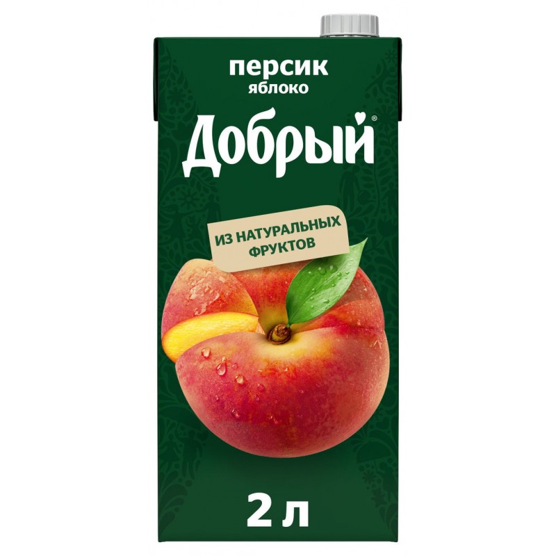 Сок Добрый Персик-Яблоко 1,93л, 6 шт. в уп. купить продукты с доставкой  - интернет-магазин Добродуша
