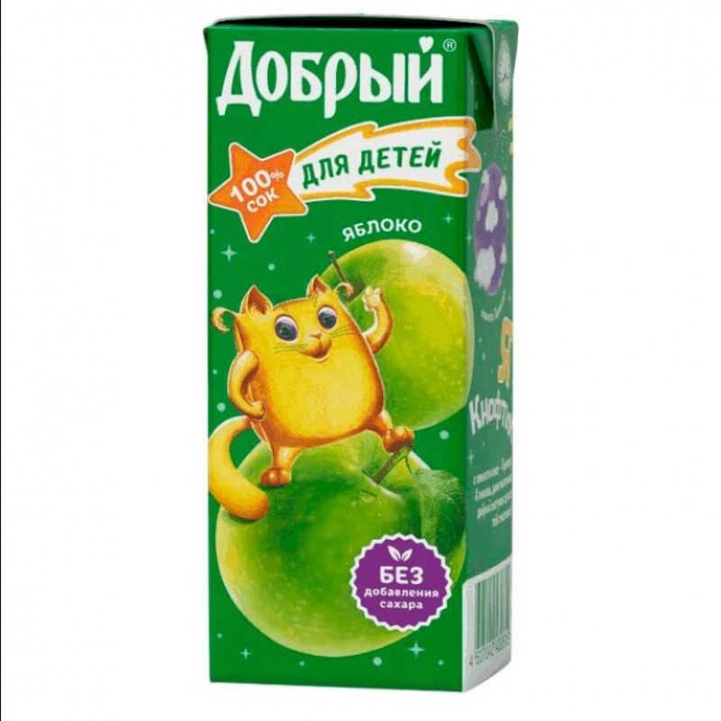 Сок Добрый Яблоко 0,2л, 27 шт в уп. купить продукты с доставкой  - интернет-магазин Добродуша
