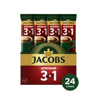 Jacobs напиток кофейный 3 в 1, 12,6 г крепкий, 24 шт. в уп.