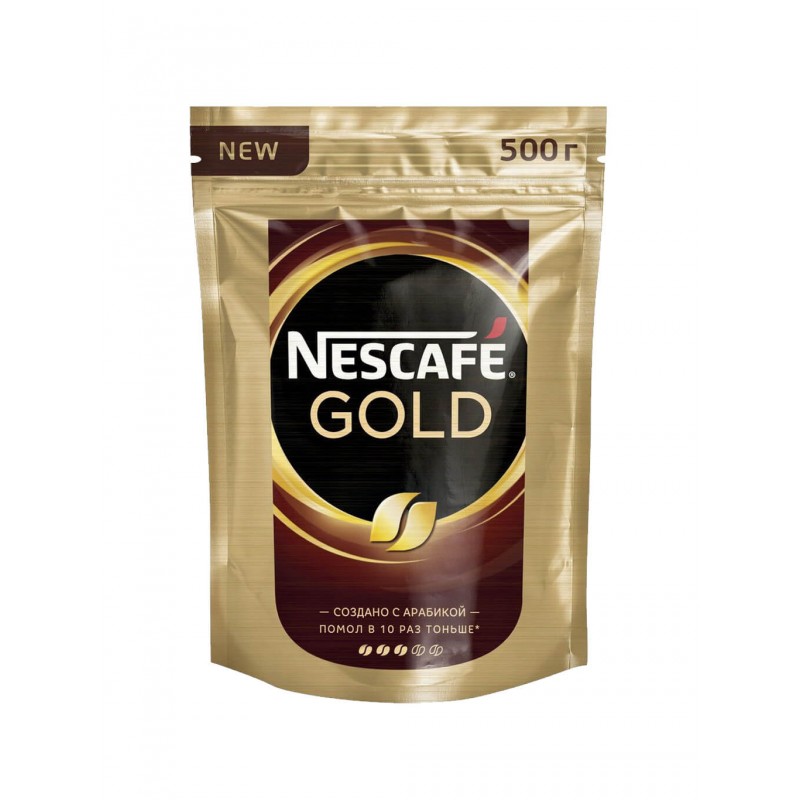 Кофе растворимый Nescafe Gold, сублимированный, тонкий помол, мягкая упаковка, 500г,  ,  - купить с доставкой
