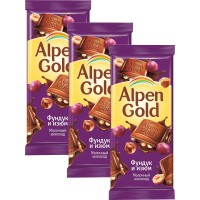 Альпен Гольд шоколад молочный Фундук 85гр, 20-22 шт. в уп.