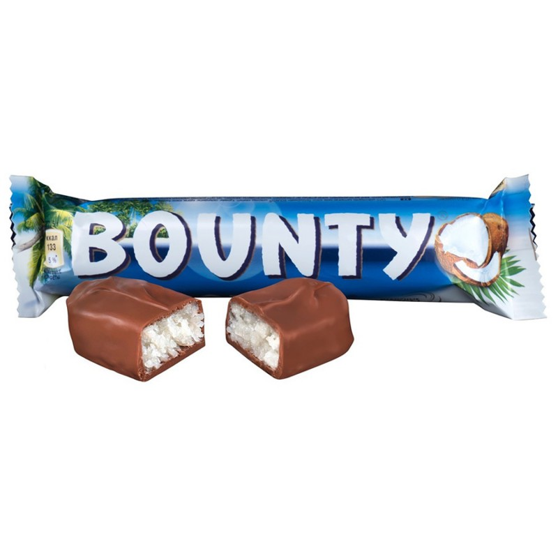 Батончик "Баунти" 55гр, 32 шт. в уп. - Кондитерские изделия  Шоколад купить продукты с доставкой
