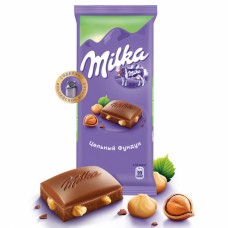 Шоколад "Милка" Цельный Фундук 90гр, 19 шт. в уп.