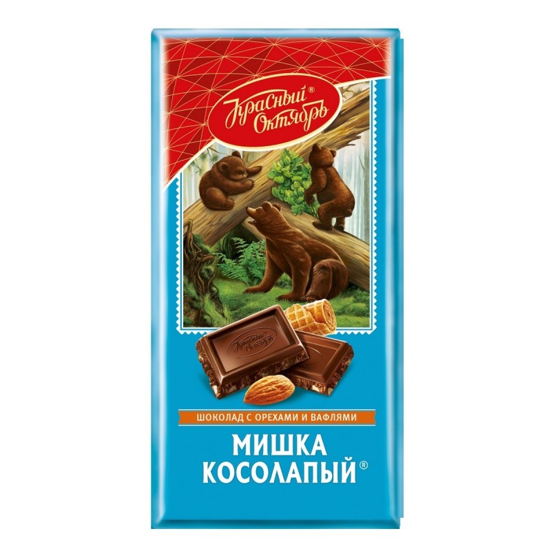 Шоколад Мишка Косолапый 75гр. Красный Октябрь купить продукты с доставкой  - интернет-магазин Добродуша