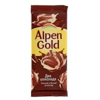 Шоколад молочный темный с белым Альпен Гольд 90гр, 20 шт. в уп.