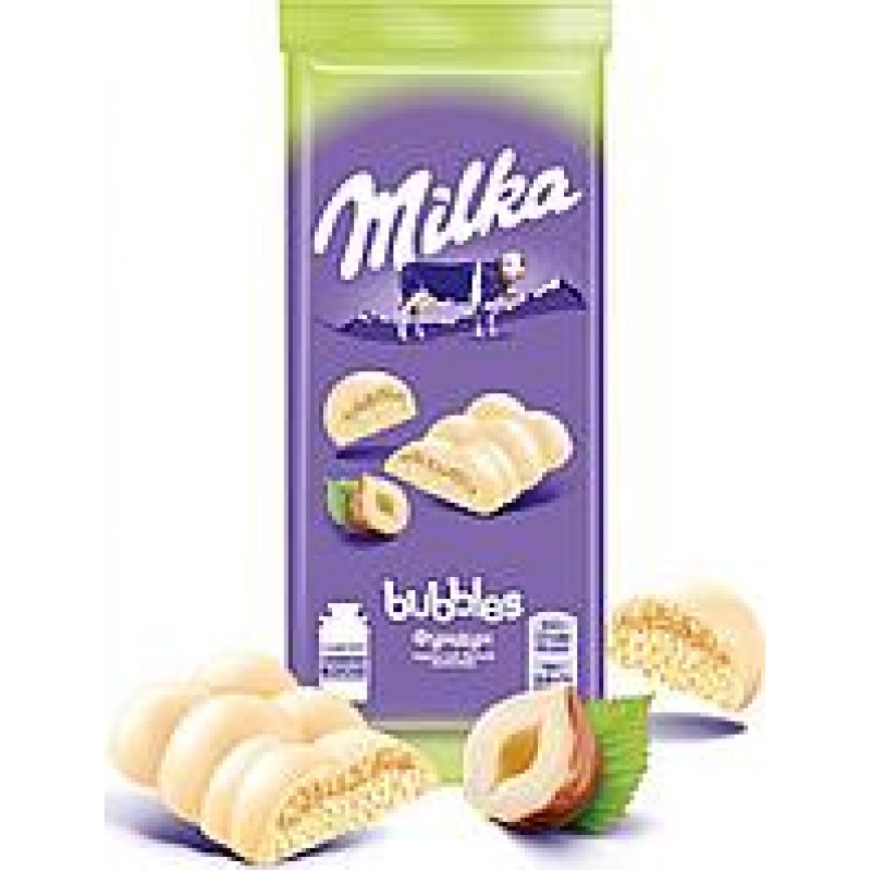 Шоколад пористый МИЛКА БАБЛС молочный белый с фундуком 83гр, 15 шт. в уп. купить продукты с доставкой  - интернет-магазин Добродуша