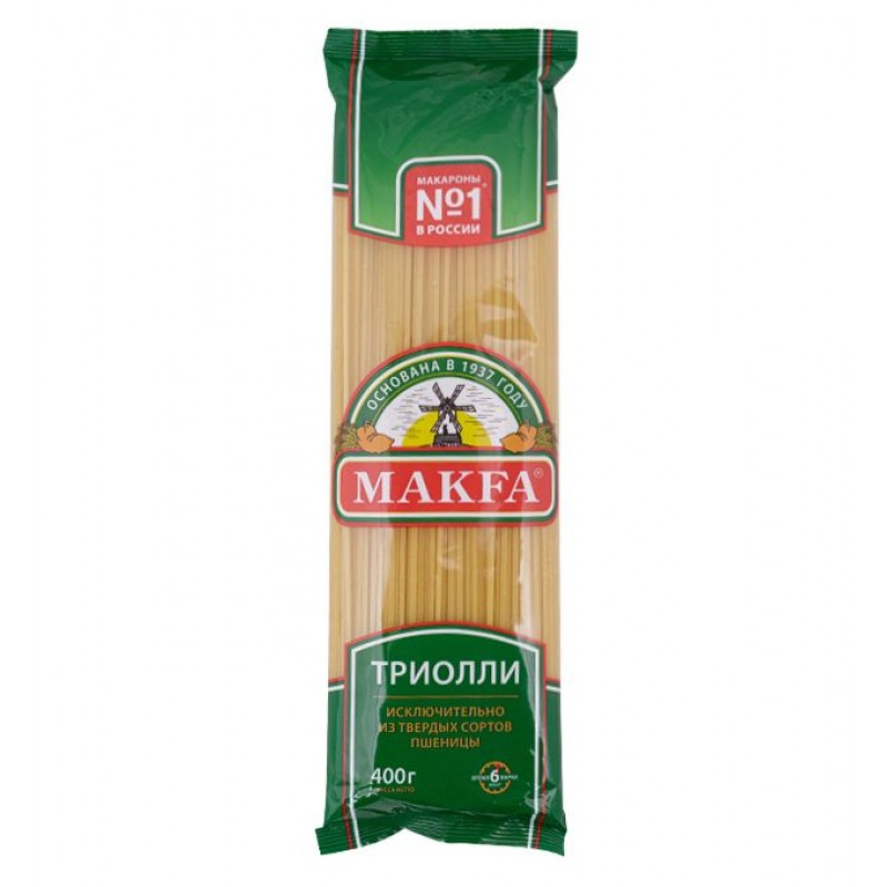 Спагетти Триолли Макфа 400гр - Продукты питания  Макароны купить продукты с доставкой