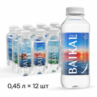 Глубинная байкальская вода BAIKAL 430 (Байкал 430), пэт 0,45 л, негазированная, 12 шт. в уп.