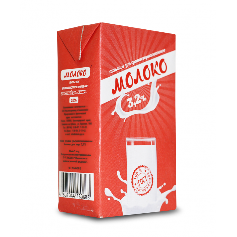 Краснодарское молоко 3,2% 1 лbnh ТВА без крышки, 12 шт. в упак. - Молочные продукты  Молоко   купить с доставкой