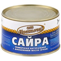 От Иваныча (№5) сайра с добавлением масла Приморская 240гр ж/б, 6 шт. в уп.