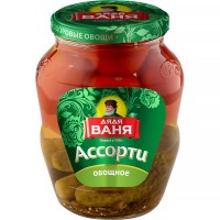 Ассорти Дядя Ваня овощное огурцы+томаты маринованное , 1800 гр, стекло