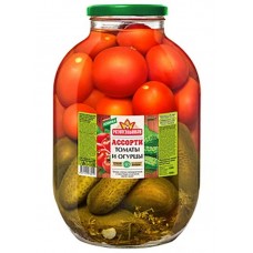 Ассорти Разносольников томаты+огурцы, 3 л ГОСТ