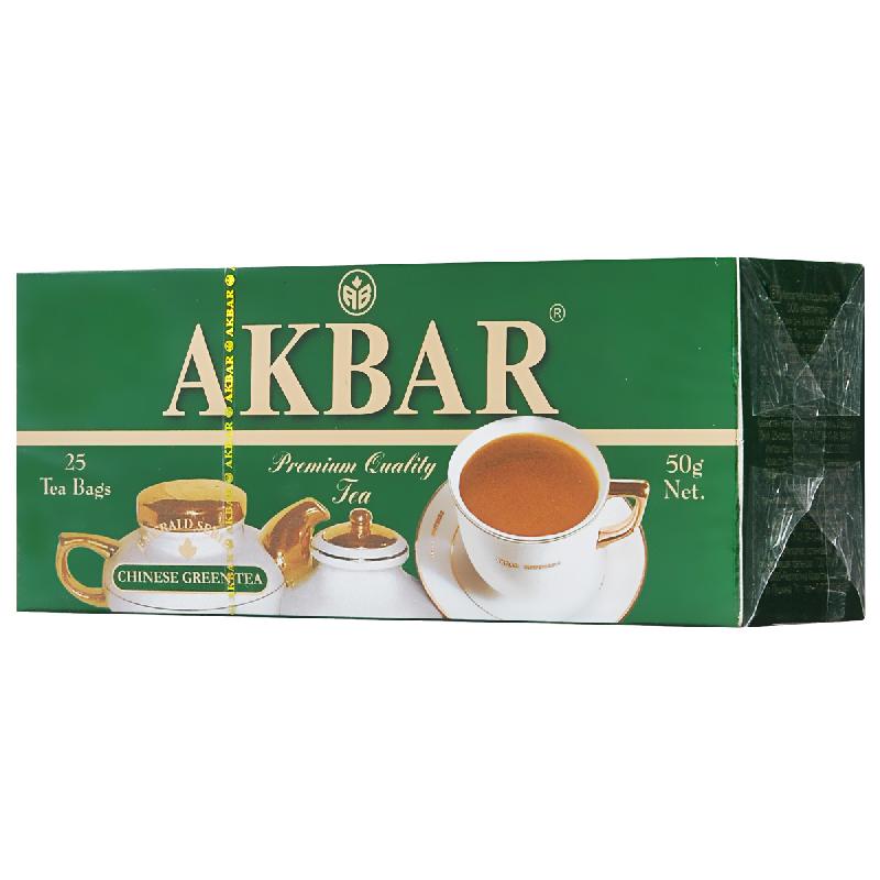 Чай Акбар зеленый 25 пакетов купить продукты с доставкой  - интернет-магазин Добродуша