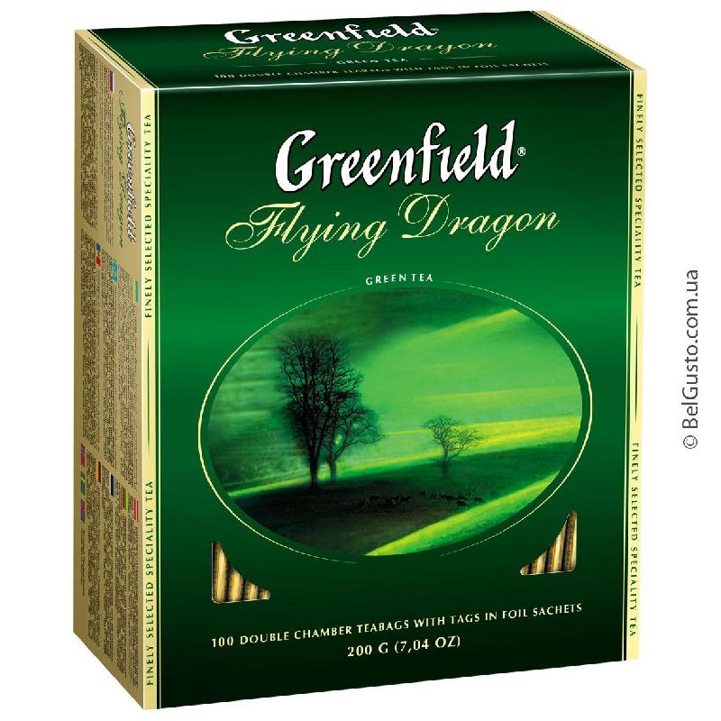 Чай Гринфилд 100гр. Зеленый Флаинг Драгон - Продукты питания  Чай, Кофе купить продукты с доставкой