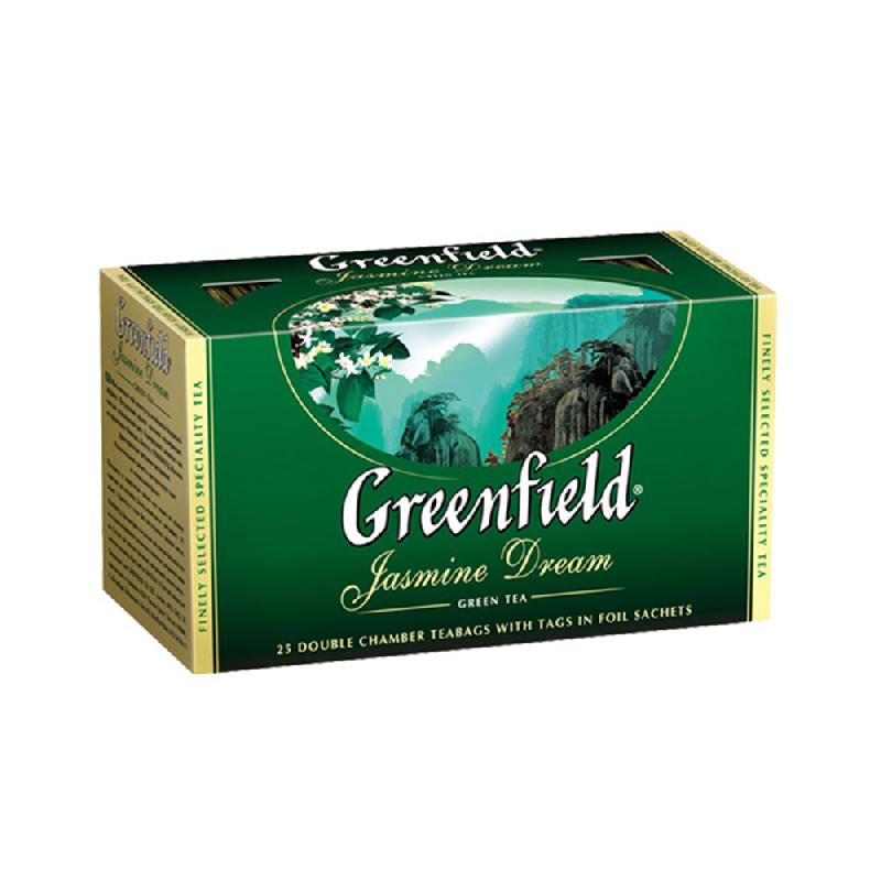Чай Гринфилд 25пак Зеленый Жасмин Дрим купить продукты с доставкой  - интернет-магазин Добродуша