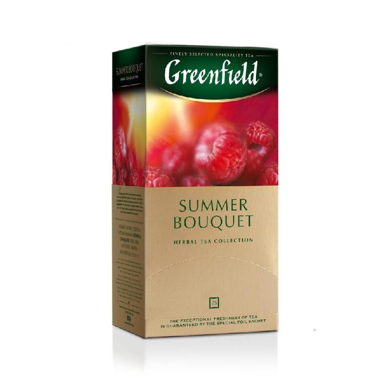 Чай Гринфилд 25пак травяной Шиповник-Малина SUMMER купить продукты с доставкой  - интернет-магазин Добродуша