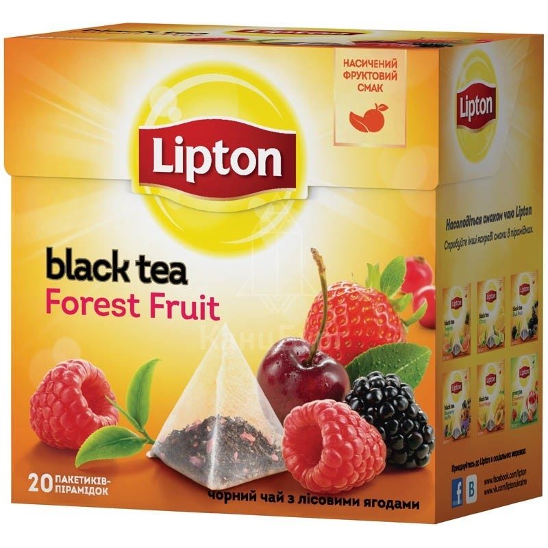 Чай Липтон черный (Синие фрукты) 20пак 1,8г купить продукты с доставкой  - интернет-магазин Добродуша