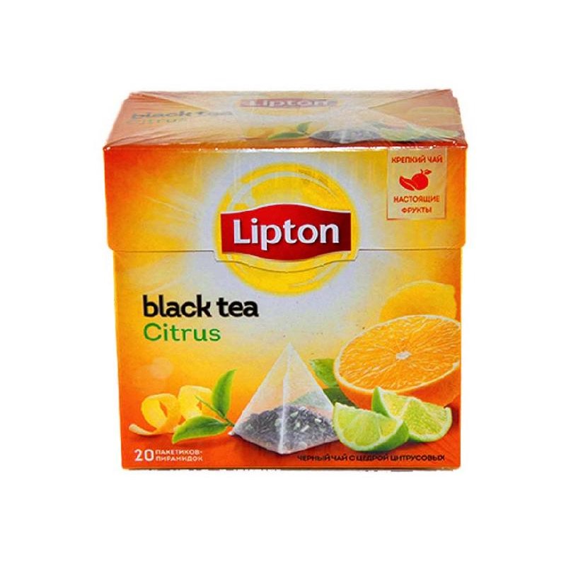 Чай Липтон черный (с цетрой Апельсина) 20пак 1,8г купить продукты с доставкой  - интернет-магазин Добродуша