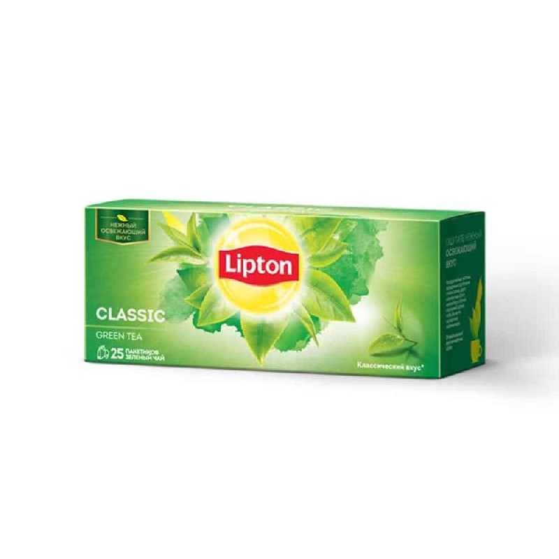 Чай Липтон зеленый 25пак 1,7г купить продукты с доставкой  - интернет-магазин Добродуша