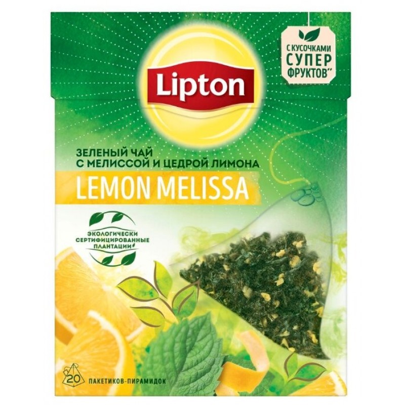 Чай Липтон зеленый (Лимон-Мелисса) 20пак 1,6г купить продукты с доставкой  - интернет-магазин Добродуша