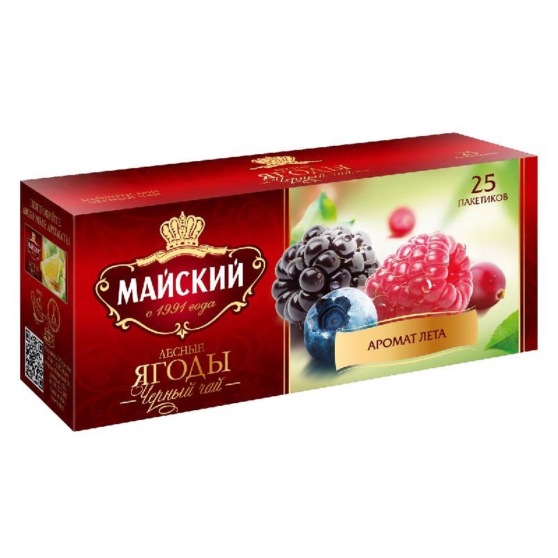 Чай Майский Лесные ягоды 25пак купить продукты с доставкой  - интернет-магазин Добродуша