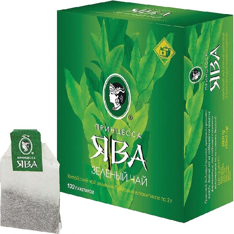 Чай Принцесса ЯВА зеленый 100пак. купить продукты с доставкой  - интернет-магазин Добродуша