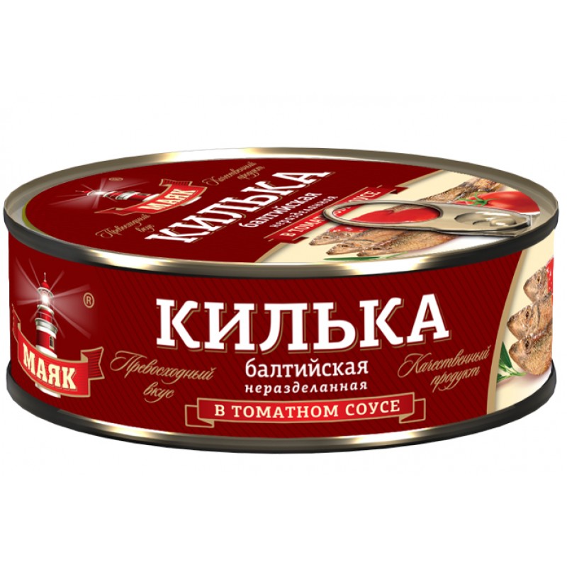 Килька балтийская в томатном соусе  Маяк  ключ 230гр. купить продукты с доставкой  - интернет-магазин Добродуша