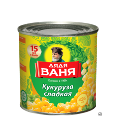 Дядя Ваня кукуруза сладкая 340 г железная банка