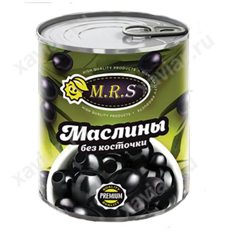 Маслины черные без косточки​​ «MRS» 850г. купить продукты с доставкой  - интернет-магазин Добродуша