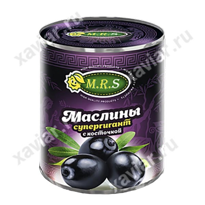 Маслины черные с косточкой​​ «MRS» 850г. купить продукты с доставкой  - интернет-магазин Добродуша
