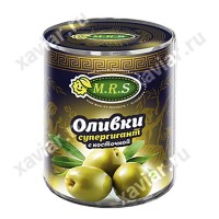 Оливки зеленые с косточкой​​ «MRS» 850г.
