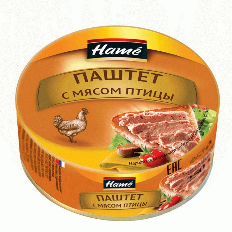 Паштет  HAME  мясо птицы 250гр. купить продукты с доставкой  - интернет-магазин Добродуша