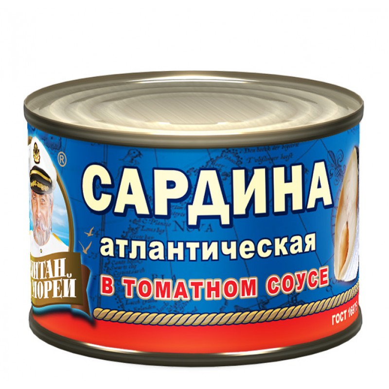 Сардина  Капитан Морей  250гр. в томатном соусе купить продукты с доставкой  - интернет-магазин Добродуша