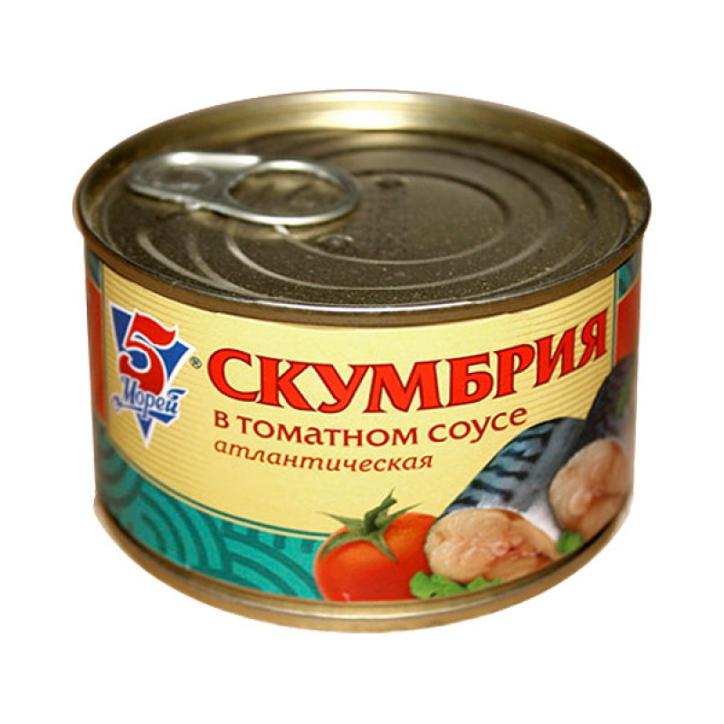 Скумбрия в томатном соусе «5 Морей», 250 гр. купить продукты с доставкой  - интернет-магазин Добродуша