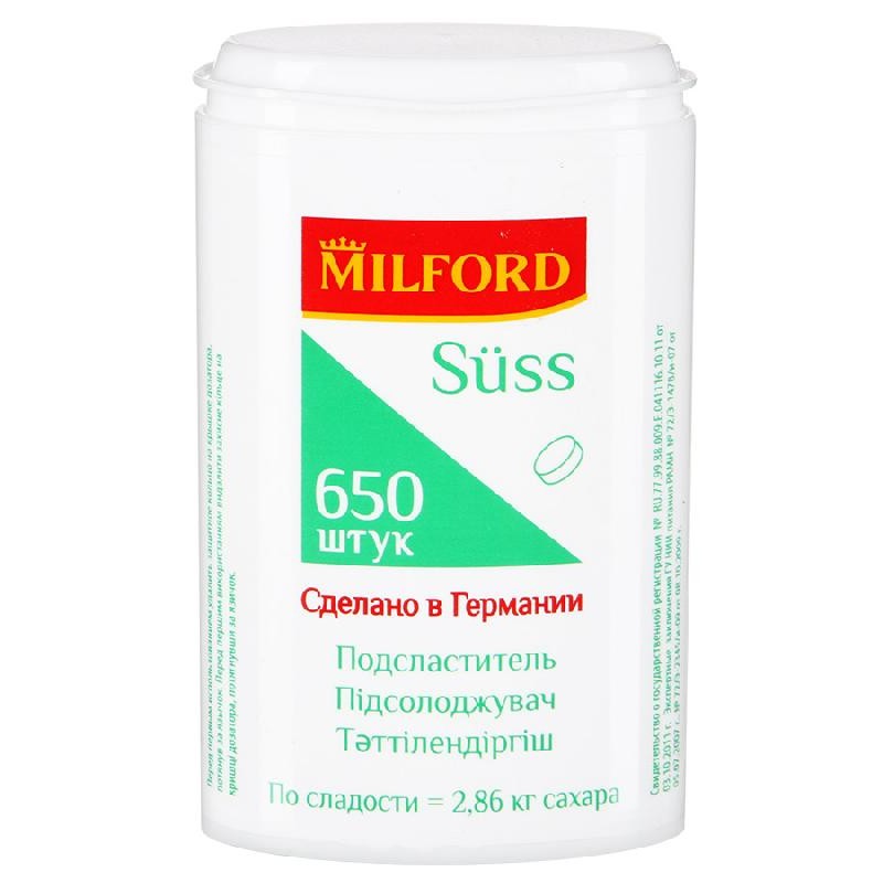 Заменитель сахара  Milford  650 таблеток купить продукты с доставкой  - интернет-магазин Добродуша